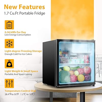 Buy Mini Fridge Teccpo 1 7 Cu Ft Small Refrigerator Energy Star 6 Adjustable Thermostat Control One Touch Easy Defrost 37 Db Compact Refrigerator For Bedroom Dorm Office Tamf30 Online In Vietnam B08dj2w7sc