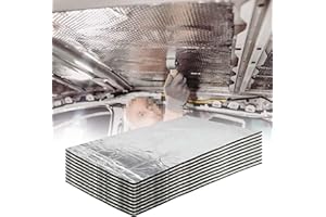 Halero 197mil 10.76 sqft Sound Deadener for Car 5mm Aluminum Foil Sound Deadening Mat Noise and Heat Insulation Shield Mat for Car Hood,Celling,Door ect(10PCS)