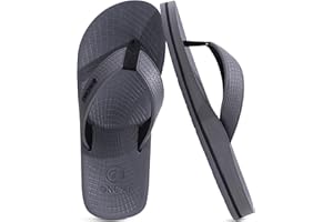 ONCAI Men's Rubber Flip Flops Trendy Summer Beach Pool Shower Sandals with Yoga Mat Non-slip Outdoor Cushion Soles