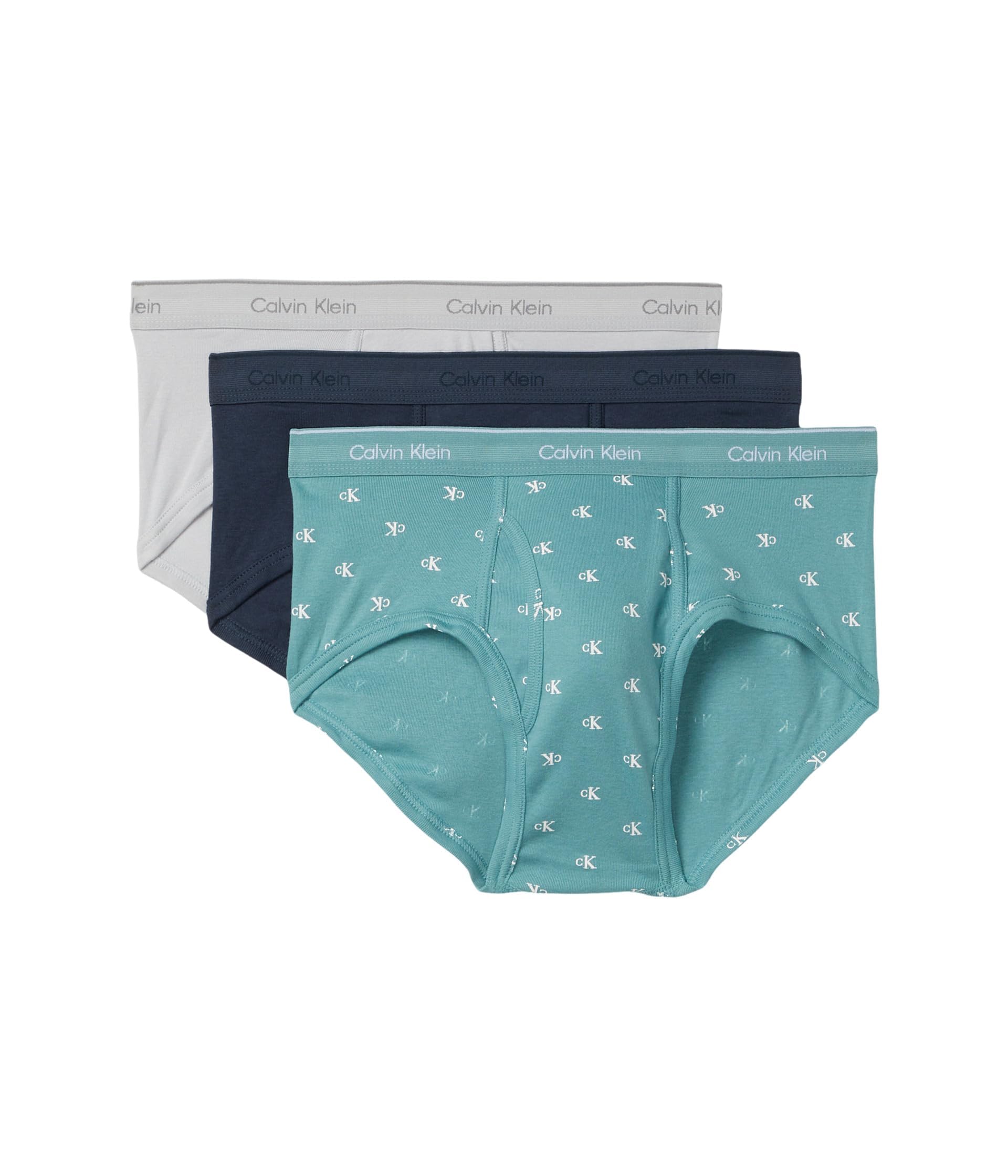 Calvin Klein Men's Cotton Classics 3-Pack Brief Micro Chip/Diamond Logo/Zoni Beach/Ink XX-Large Image