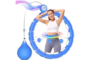 Cozylady Weighted Infinity Hoop with Color Changing LED Lights for Adults Weight Loss - Quieter & More Stable Hula Fit Hoops Plus Size -Workout Exercise Equipment Gift for Home, Office, Fitness Room