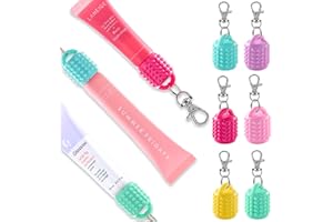 CUPOITA Keychain Cap Holder for Laneige, Summer Friday, Glossier, Lip Balm Keychain for Women,Replacement Cap with Stopper prevent Loss&Spills
