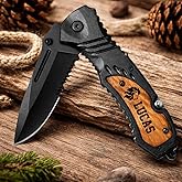 EPIGNA Custom Laser Engraved Tactical Pocket Knife, Custom Knife for Everyday Carry, Hunting, Camping, Gift for Husband, Engraved Pocket Knife, Gift Ideas for Boyfriend