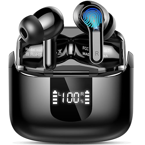 Wireless Earbuds, 3D-Stereo Bluetooth 5.4 Headphones, 50+Hrs Deep Bass in Ear Buds, 4 ENC Noise Cancelling Mic Earphones, 3g Mini USB-C IP-X7 Waterproof Headset Android iOS for Sports Running Gym