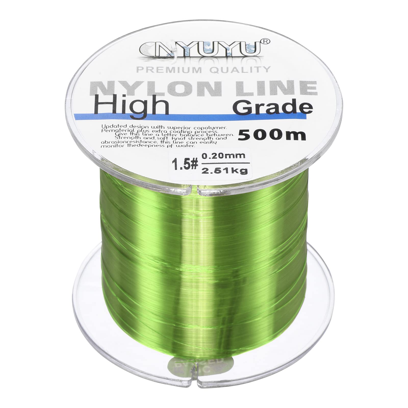 PATIKIL 547Yard/1640FT Nylon Fishing Line, 6Lb Monofilament String Wire Fluorocarbon Coated for DIY Craft Hanging Decoration, Light Green