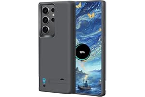 RUNSY Battery Case for Samsung Galaxy S24 Ultra, 5000mAh Rechargeable Extended Battery Charging Charger Case, Add 100% Extra 