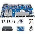 youyeetoo Banana Pi BPI R4 WiFi 7 Router Single Board Computer - Assembled, 4GB RAM, 8GB eMMC, MediaTek MT7988A Chip, 2X 10Gbe SFP Slots, 4X Gbe Ports, Metal Case (Wi-Fi 7 Paket Bulk)