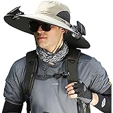 Wide-Brimmed Solar Fan Outdoor Fishing Hat, Solar and USB Charging, Long Battery Life Fan Hat, Waterproof Sun Hat Upf50+
