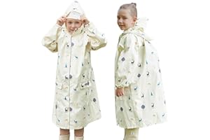Hovkib Toddler Kids Raincoat Boys Girls Rain Jacket Waterproof Rain Poncho Reusable Outwear Rainwear Rain Suit