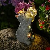 Fashionoda Solar Cat Outdoor Garden Statues : Outside Decor with Lights Clearance for Yard Art Lawn Ornaments Porch Patio Balcony Home House - Birthday Gifts for Grandma Mom Women