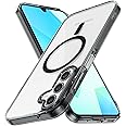 Lunivop for Samsung Galaxy A16 5G Case Hard [Compatible with Magsafe Wireless Charging] Yellowing Resistant Magnetic Cover Clear para A 16 6.7 inch 2024 Rugged Best Phone Cases Black