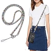AOPNN Crossbody for Phone Lanyard Chain Water Diamond Universal Lanyard Suitable for most mobile phones and bags (Rainbow Colors)