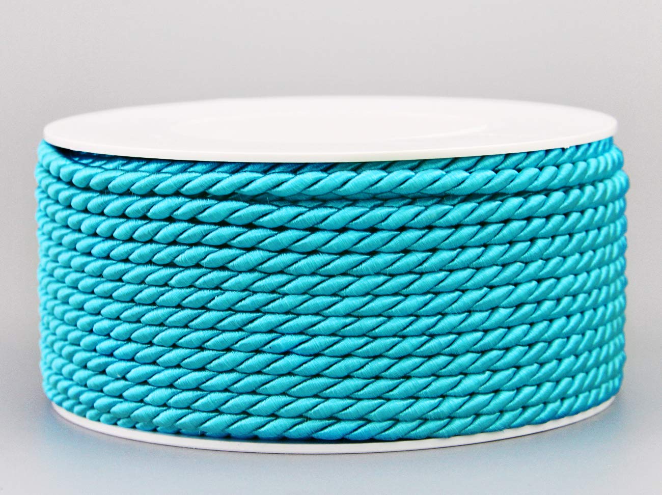 finemark 25 m x 4 mm Cord Turquoise Roll Decorative Twist Cord with Shiny Cord Twisted Cord without Wire for Decorating Crafts Sewing Decorative Cord