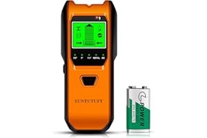 SUNTUTUFY Stud Finder Wall Scanner -Audio Alarm and HD LCD Display for The Center and Edge of Wood, AC Wire, Metal and Studs Detection (Orange)
