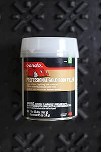 Bondo Professional Gold Filler, Stage 2, Superior Adhesion Ideal for Vehicles 1998 and Newer with Galvanized Coated Metal, 12.8 oz
