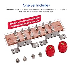 4 Pack-Wall Mounted Copper Ground Bar Kit Thick
