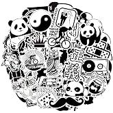 QTL Black and White Stickers for Adults, Funny Vinyl Stickers for Laptop, Skateboard, Bumper, Car Decals, Waterproof Pack, 100PCS