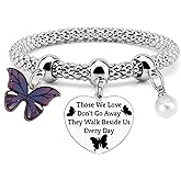 Sympathy Bracelet for Women Butterfly Lover Memorial Bracelets Bereavement Gift for Loss Going Away Gift for Loss of Mom Dad Sister Friend Remembrance Condolence Christmas Mothers Day Stretch Jewelry