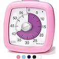 Secura 60-Minute Visual Timer, Silent Study Timer for Kids and Adults, Time Clocks, Time Management Countdown Timer for Teaching (Pink)