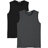 Latuza Men's Bamboo Viscose Muscle Tank Top Sleeveless Workout Shirt 2 Pack
