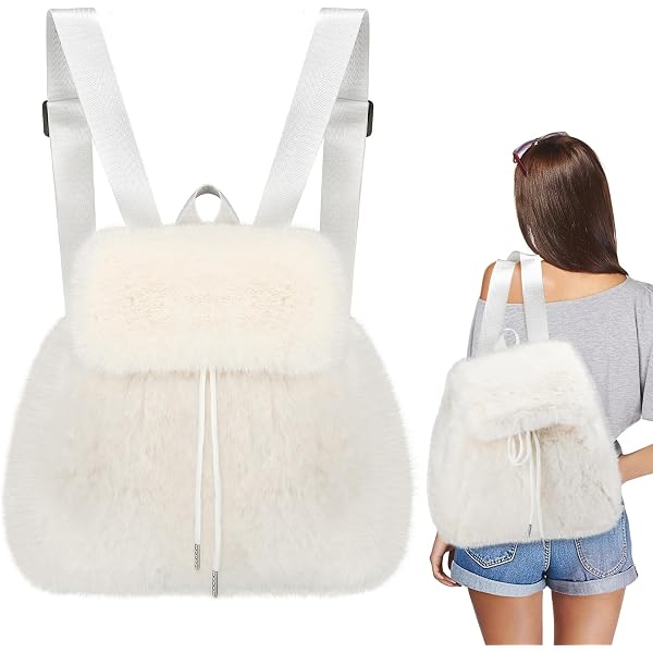 Amazon.com: Adorable Kawaii Plush Fluffy Backpack Fuzzy  display picture 1
