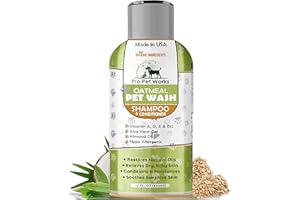 Oatmeal Dog Shampoo & Conditioner 17oz [USA] 5 in 1 Plant-Based Organic Sulfate-Free Soap-Free-Tearless Moisturizer for Dandruff Allergies & Itchy Dry Sensitive Skin-Puppy Grooming [Pro Pet Works]