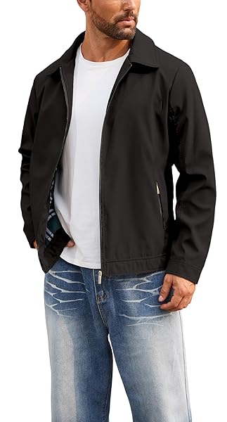 QTE LIGHTWEIGHT JACKETS FOR MEN CASUAL WINDBREAKER STYLISH FALL SPRING GOLF WORK DRESS BUSINESS COAT PLUS-SIZE MEN’S CLOTHING