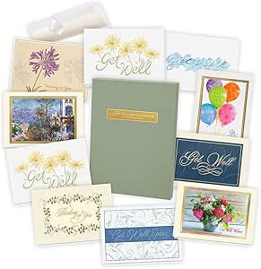 24 Pack 4X6In Cute Get Well Cards Assortment Box With Envelopes And
