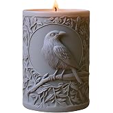YANYONG Sacred Crow Candle Mold Bird Cylinder Silicone Candle Molds | Raven with Tree Branch Pillar Resin Mold Reusable Silicone Mold for Candle Making DIY Craft Soy Wax Gypsum Soap Home Decor