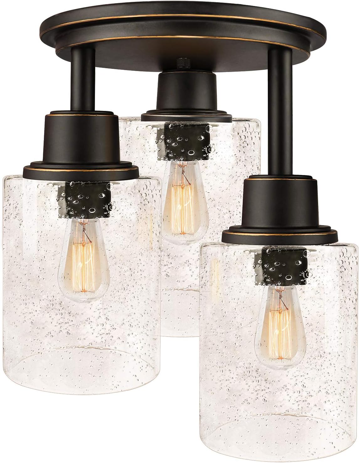 Semi Flush Mount Ceiling Light, 3Light Close to Ceiling