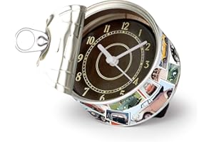 BRISA VW Collection - Volkswagen Table Clock, Magnet Clock, MyClock Also Customizable, Photo Gift in Beetle Bug Design (Stamps)