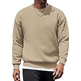COOFANDY Mens Fleece Pullover Crewneck Sweatshirts Soft Casual Long Sleeves Sweatshirt Crew Neck Pullover Sweater