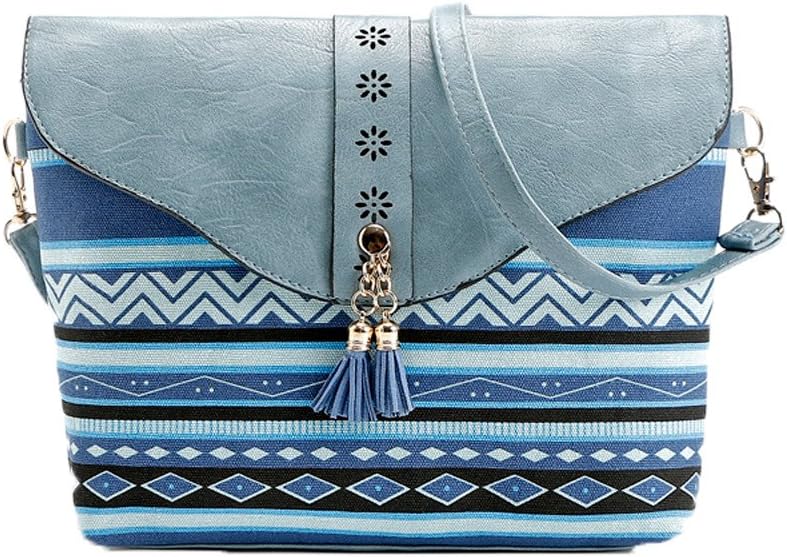 Produp Women Flower Print Handbags Floral Pattern Bohemia Tassel Shoulder Messenger Bag