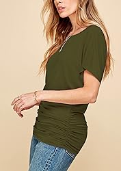 MBJ WT817 Womens Dolman Drape Top with Side