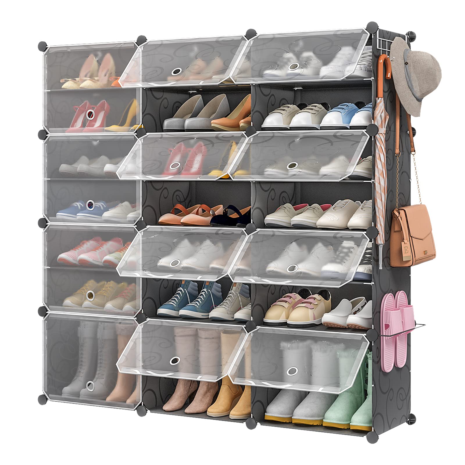 Aeitc 48-Pairs Shoe Rack Organizer Shoe Organizer Expandable Shoe Storage Cabinet Narrow Standing Stackable Space Saver Shoe Rack for Entryway, Hallway and Closet,48"x12"x48"