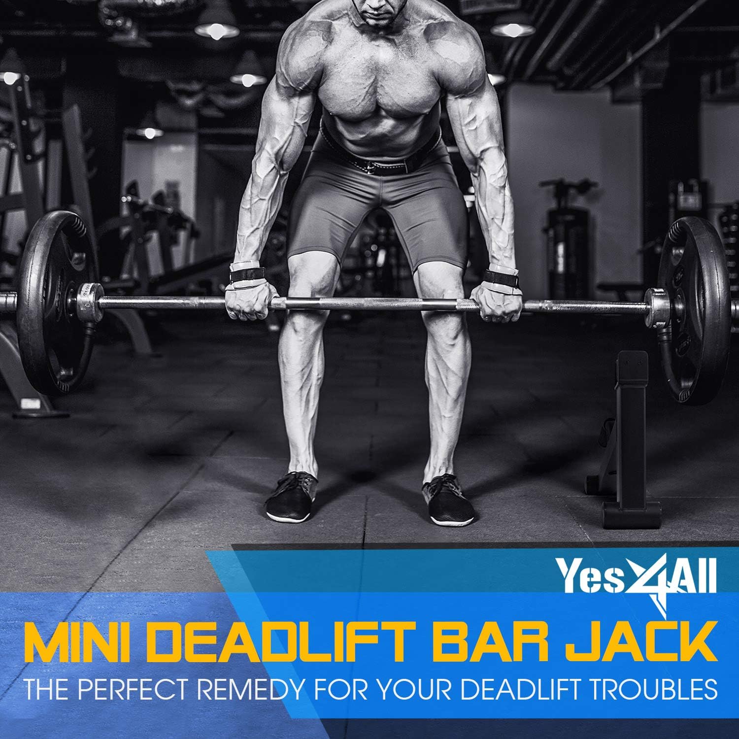 Yes4All Mini Deadlift Barbell Jack with Handle – Ideal for Loading/Unloading Weight Plates – Deadlift Bar Jack/Deadlift Jack Stand (Black) : Sports & Outdoors