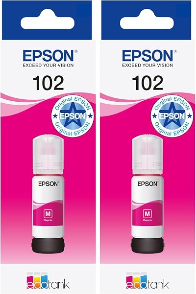 Epson EcoTank 102 Magenta Ink Bottle Pack of 2 Genuine