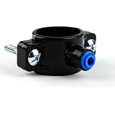 iSpring ADS1K Drain Saddle Valve Clamp with 1/4" Quick Connect Fitting for Under Sink Reverse Osmosis RO System Waste Water Line, Black