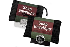 Soap Envelope bar soap pouch for men, Sport Exfoliator fits extra large natural soap bars, 2-pack, Gentle & Deep 2 differentl