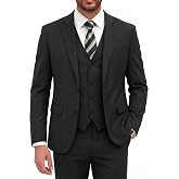 COOFANDY Men's 3 Pieces Suits Classic Fit 2 Buttons Dress Suit Set Wedding Business Dinner Prom Jacket Vest Pants