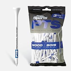 PrideSports PTS Wood Golf Tees | 75 Count, 3-1/4