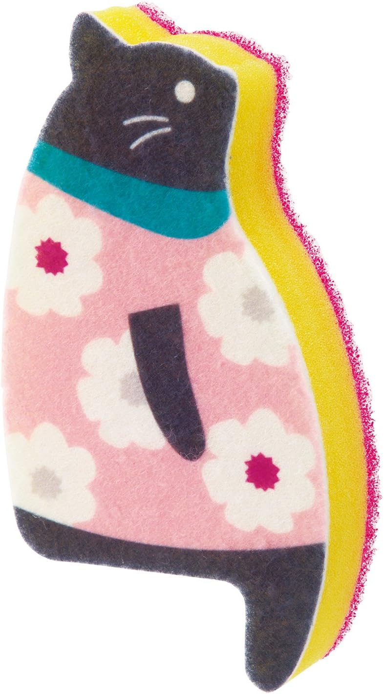 Marna Kitchen Sponge - Sink Sitting Cat A(pink flower)