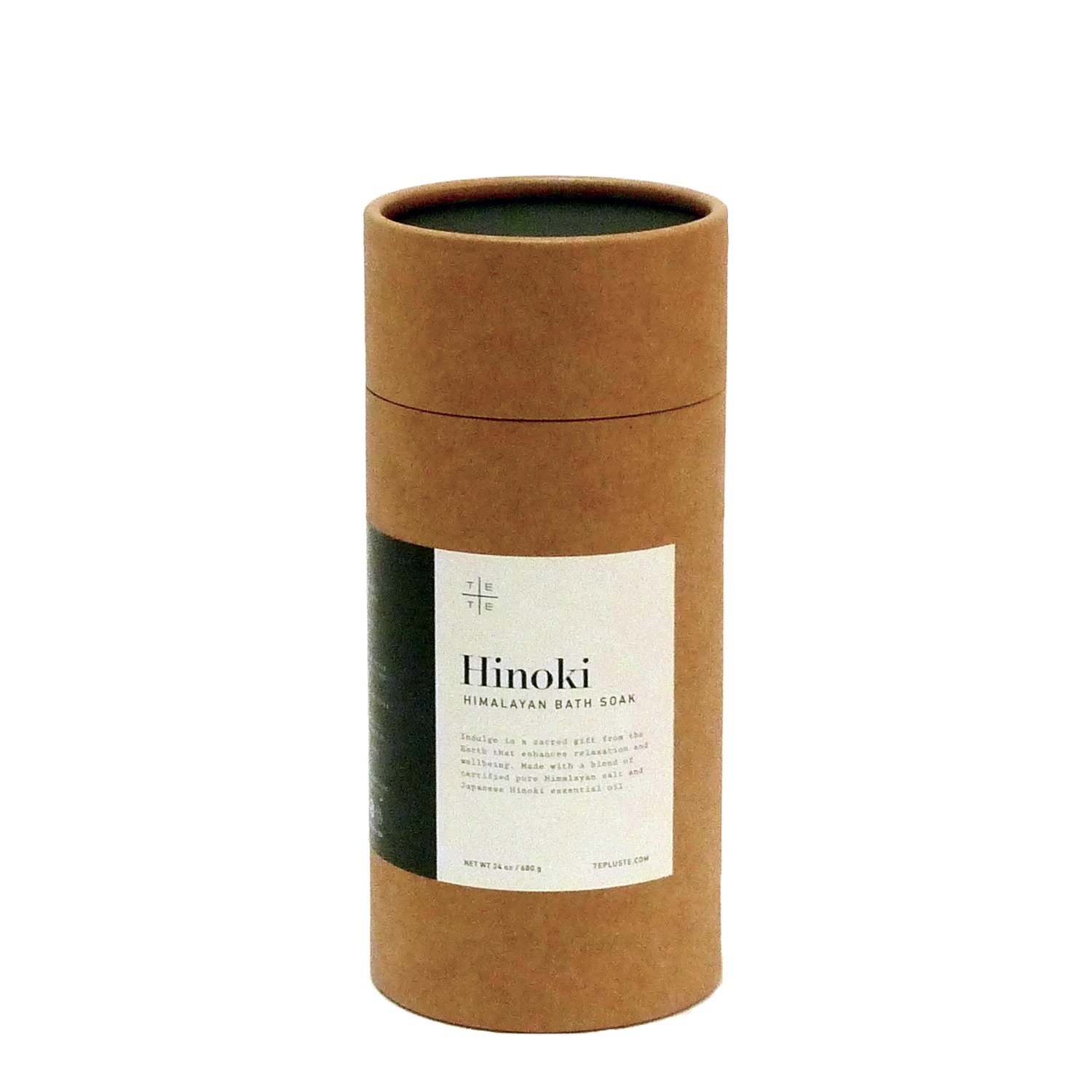te+te Hinoki Himalayan Bath Soak 24 oz infused with Japanese Hinoki Essential Oil
