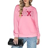 Gihuo Valentine Sweatshirts for Women Crewneck Pullover Sweater Tops Cute Long Sleeve