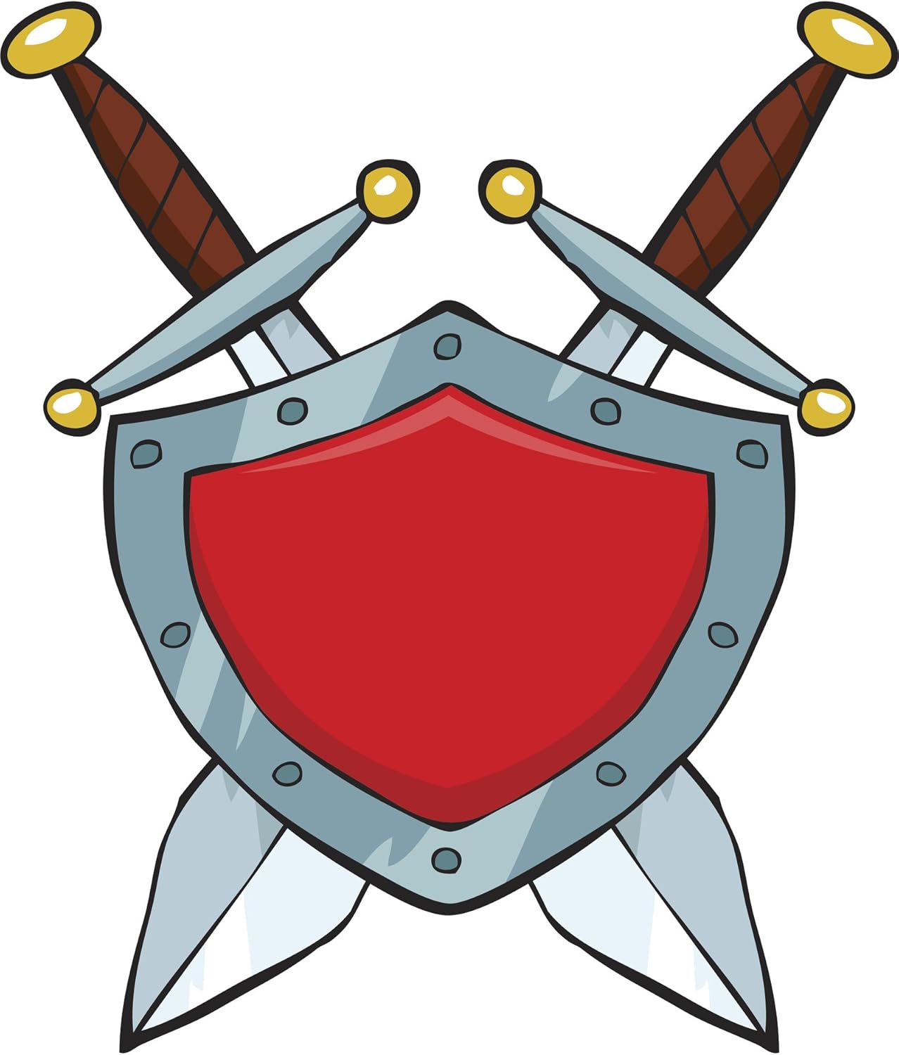 Amazon Com Simple Pen Sketch Medieval Shield And Swords Cartoon Vinyl Decal Sticker All Sizes Automotive