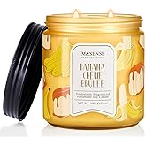 M&SENSE Banana Crème Brûlée Scented Candle, 11.6oz Natural Soy Wax, 70 Hours Long Lasting Clean Burn, Holiday Jar Candle for Home Decor, Non-Toxic Relaxing Aromatherapy Gifts for Women
