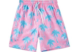 Cozople 7-16T Teen Boys Swim Trunks Quick Dry UPF 50+ Swimwear Bathing Suit for Big Boys Beach Swim Boards Shorts