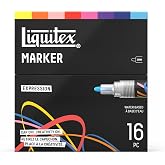 Liquitex Acrylic Paint Markers, Set of 16, Expression Colors, 2mm Nibs | Precise &amp; Durable 2mm Nibs, Full-Coverage, All Surfaces, Highly Opaque, Acrylic-Power, Shake &amp; Pump to Activate Paint Flow