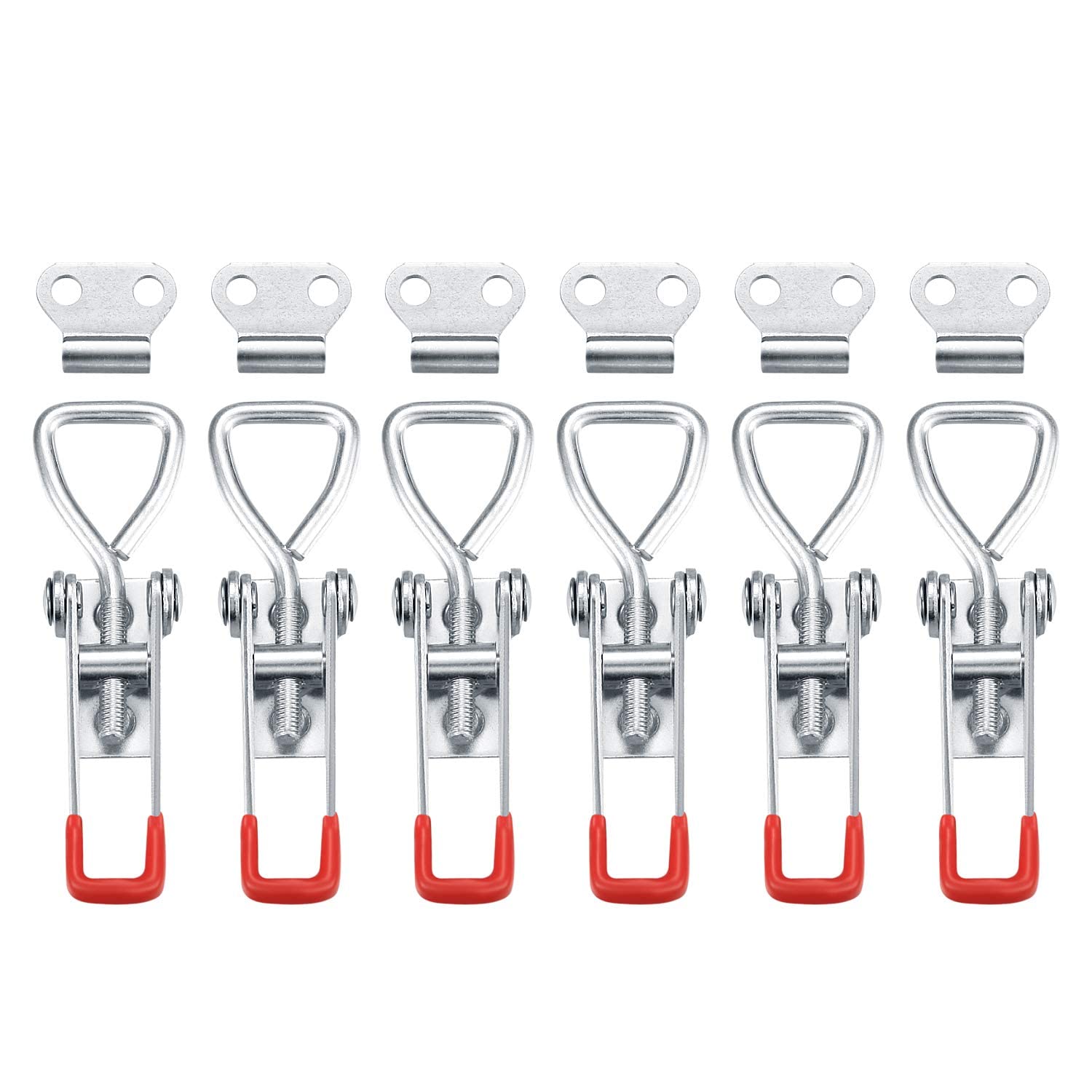 6 PCS Toggle Clamp Latches, Adjustable Cabinet Clasp Lock, Metal Toggle Clamp Latch Hasp Heavy Duty 100KG/220lbs Holding Capacity, Small Size