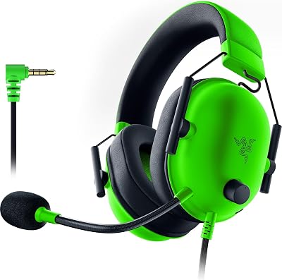 BlackShark V2 X Gaming Headset: 7.1 Surround Sound – 50 mm Treiber, Memory-Foam-Kissen – für PC, PS4, PS5, Switch, Xbox One, 3,5 mm Klinkenstecker, Grün
